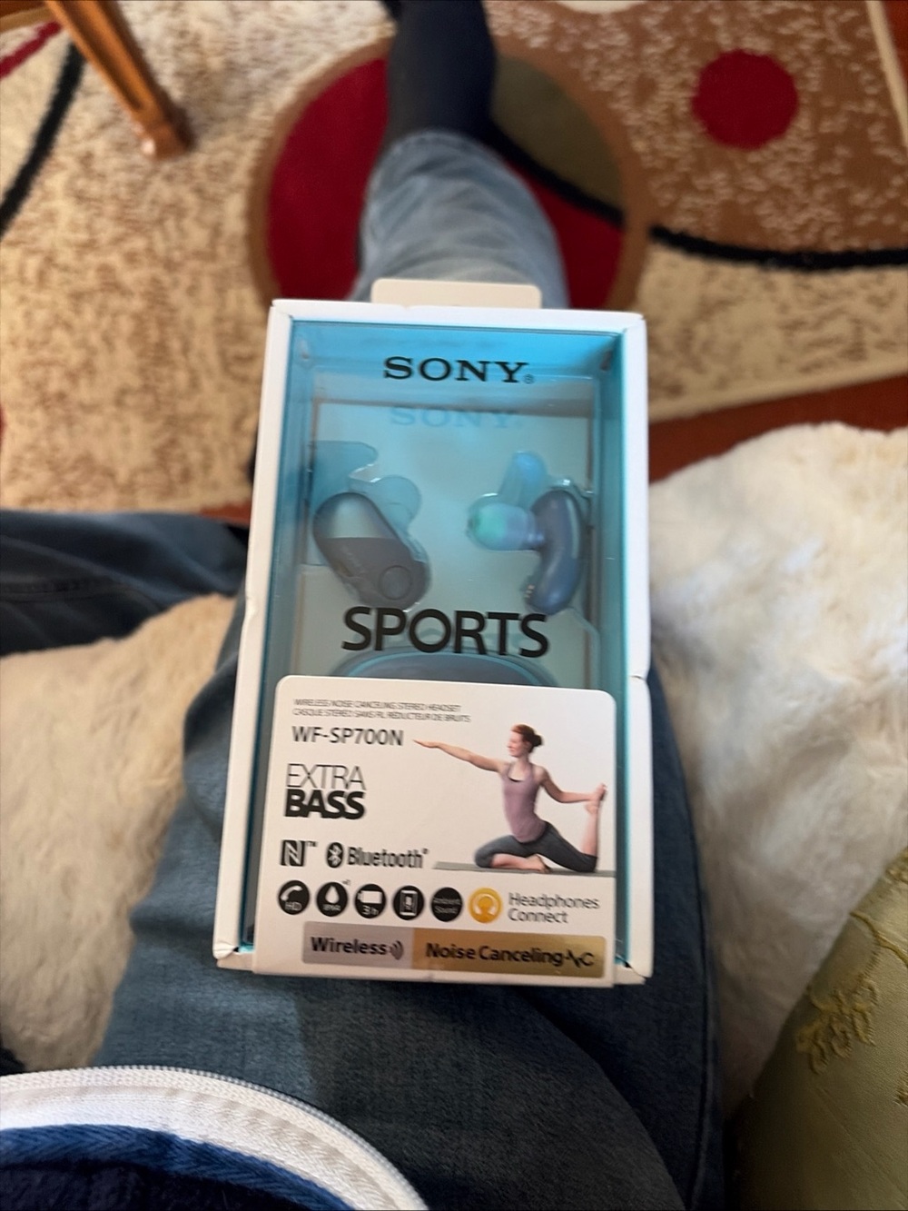 Sony WF-SP700N Wireless Sports Earbuds - Teal/Blue